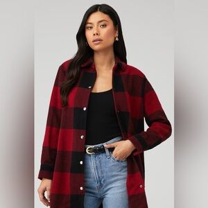 BB Dakota Plaid Jacket Red Black Size Small